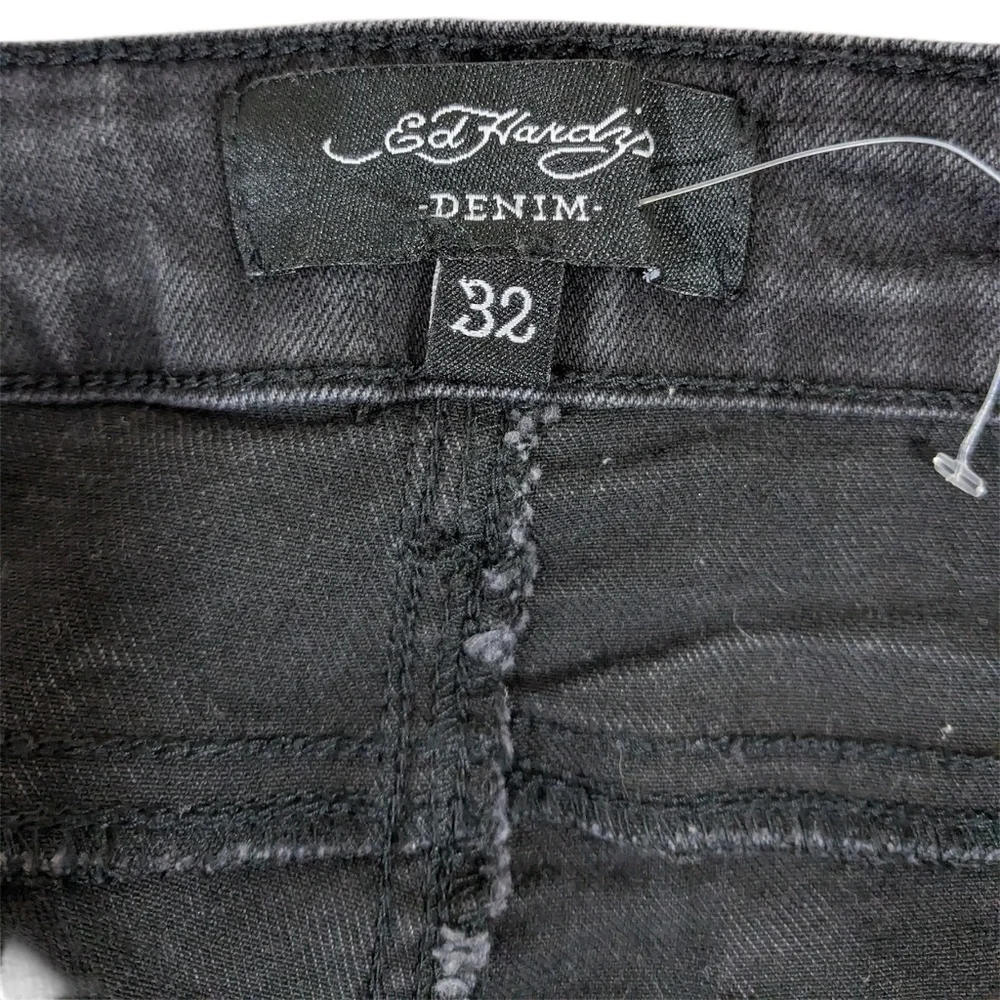 Ed Hardy Black Tiger Flare Jeans Size 32